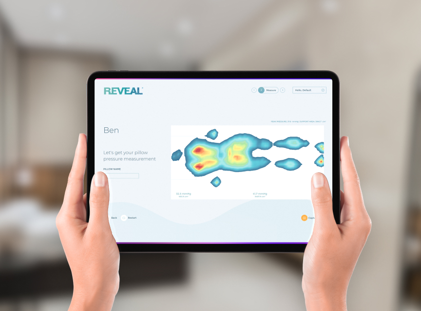 REVEAL Educate software showing an individual's pressure map.
