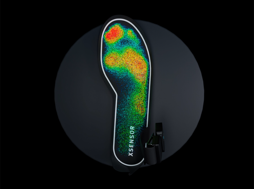 XSENSOR's Intelligent Insoles showing pressure imagery.